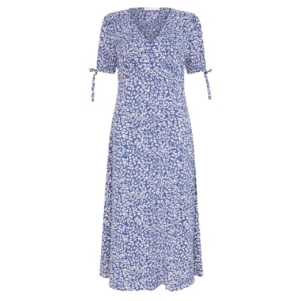 Finery London Blue Patterned Midi Dress